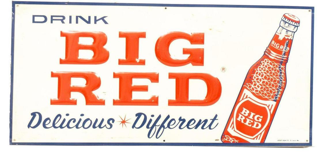 Big Red Soda Embossed Tin Advertising Sign (1 of 4)