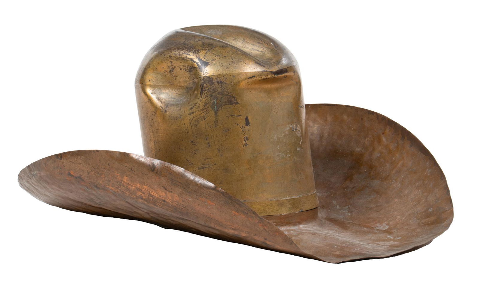 Folk Art Brass Ten Gallon Cowboy Hat (1 of 5)