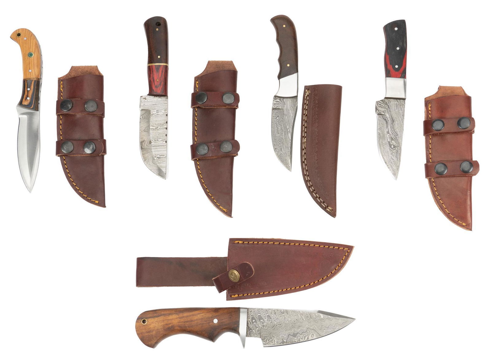 Collection of (5) Hunting Knives with Sheaths (1 of 8)