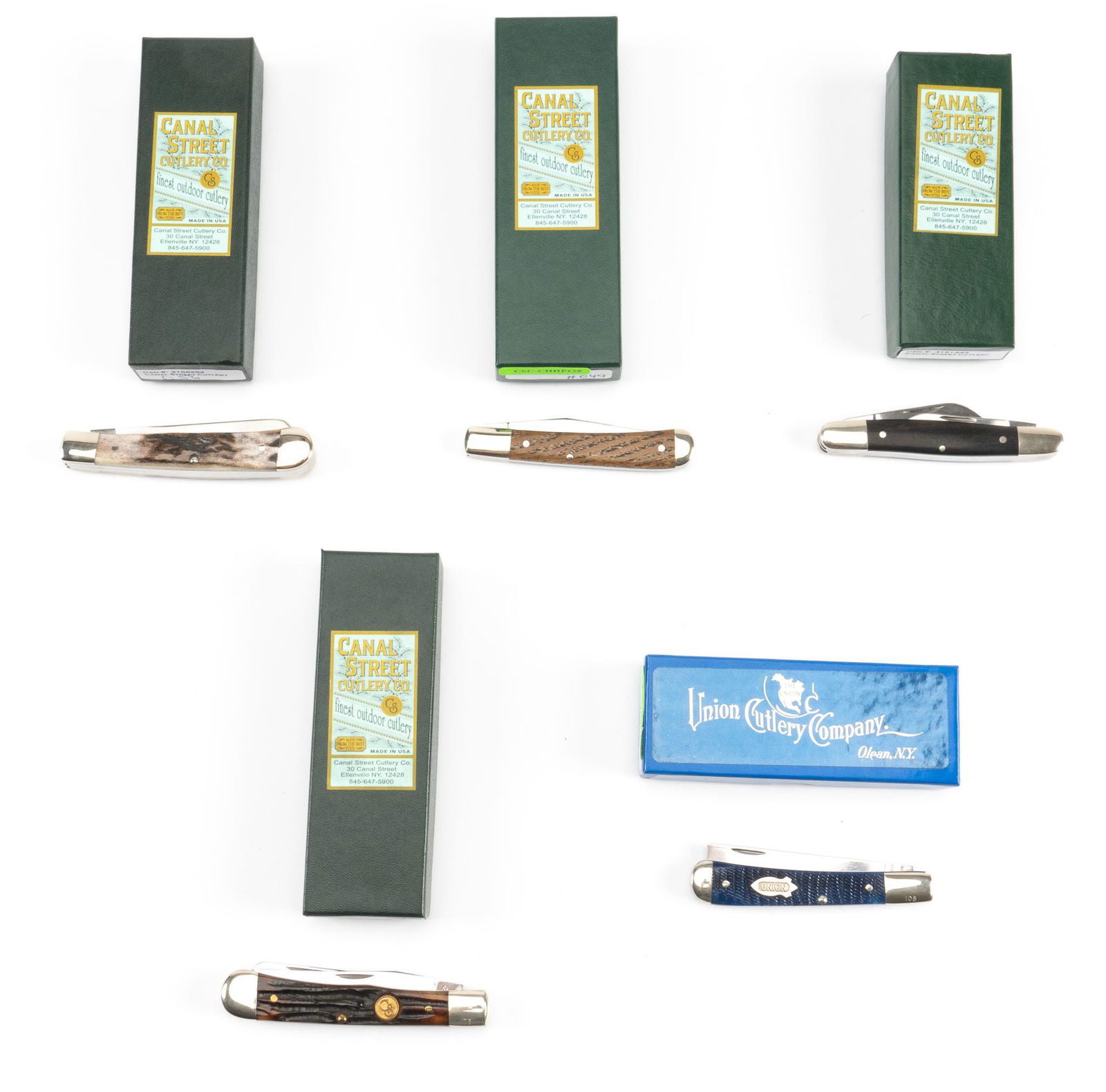 Lot of 5 Pocket Knives, Union Cutlery Co & Canal Street Cutlery (1 of 1)