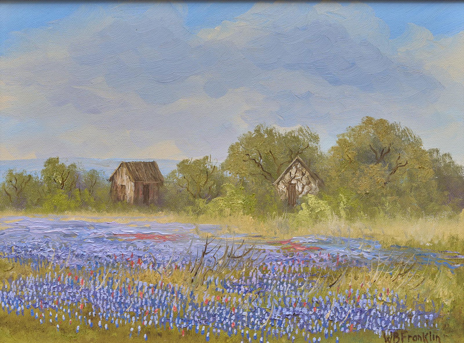W. B. Franklin, Jr., Bluebonnets with Cabins (1 of 4)
