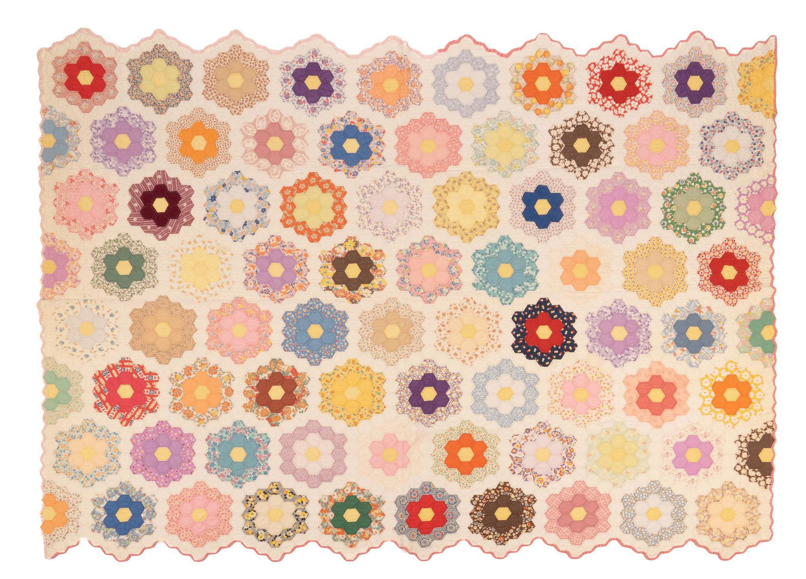 Vintage Grandmother's Flower Garden Quilt (1 of 3)