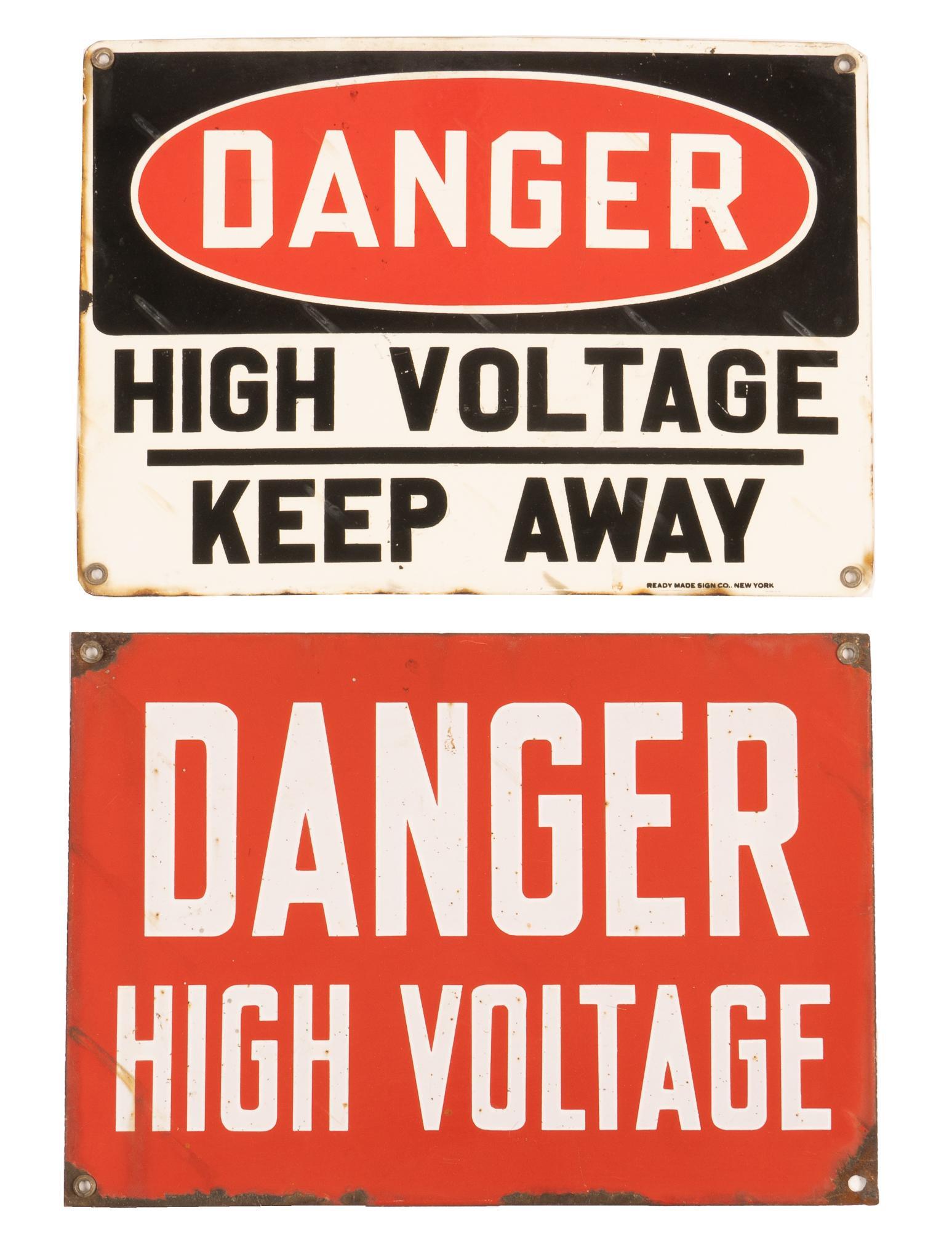 Pair of High Voltage Danger Signs (1 of 4)