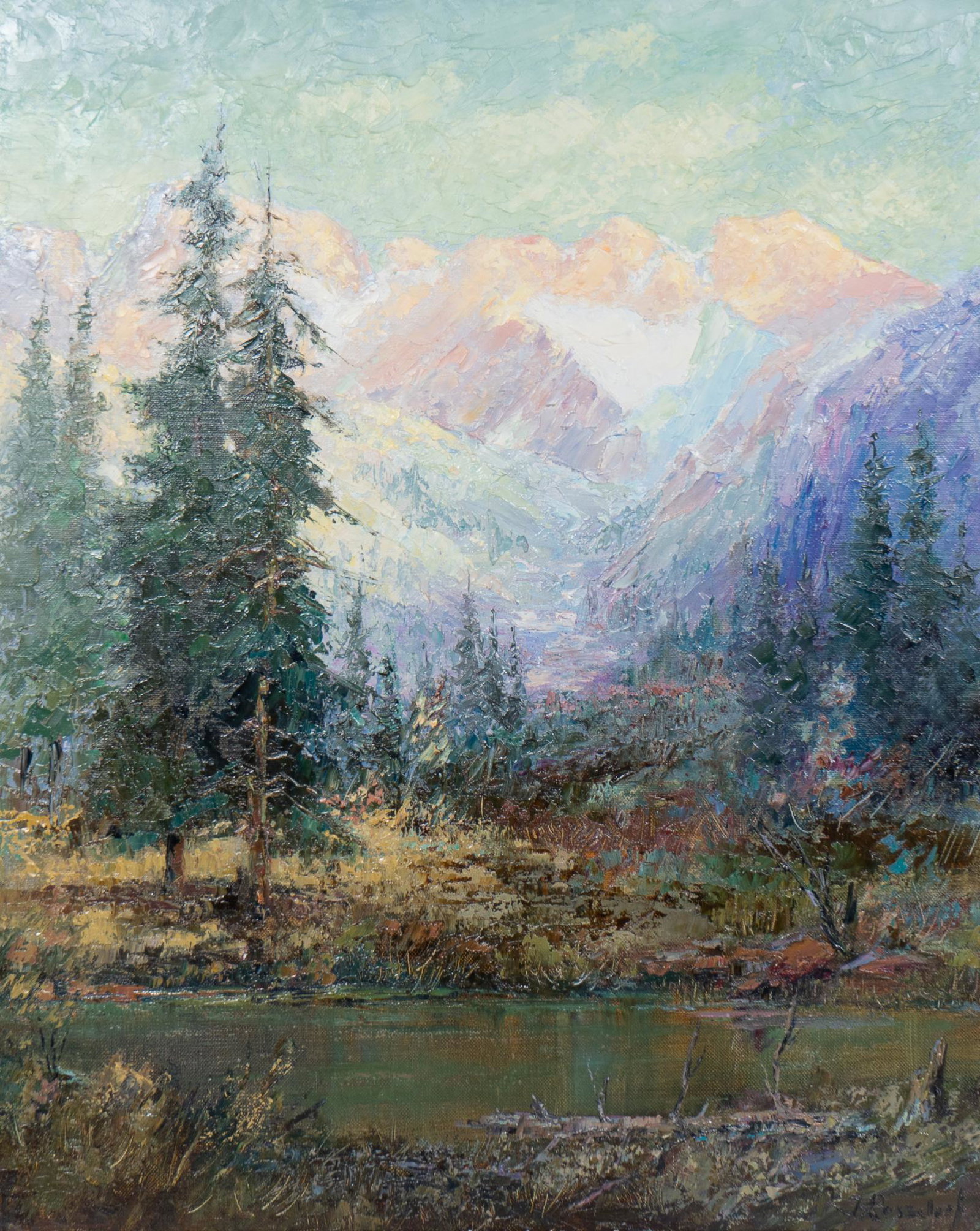 Hans Ressdorf, "Along the Sangre de Cristos": Hans Ressdorf (Germany/Arizona, 1918-2011), "Along the Sangre de Cristos", oil on canvas sight: 30 x 23.5 in., frame: 39 x 32.5 in. Provenance: awarded a certificate of excellence by jurors in the 42n