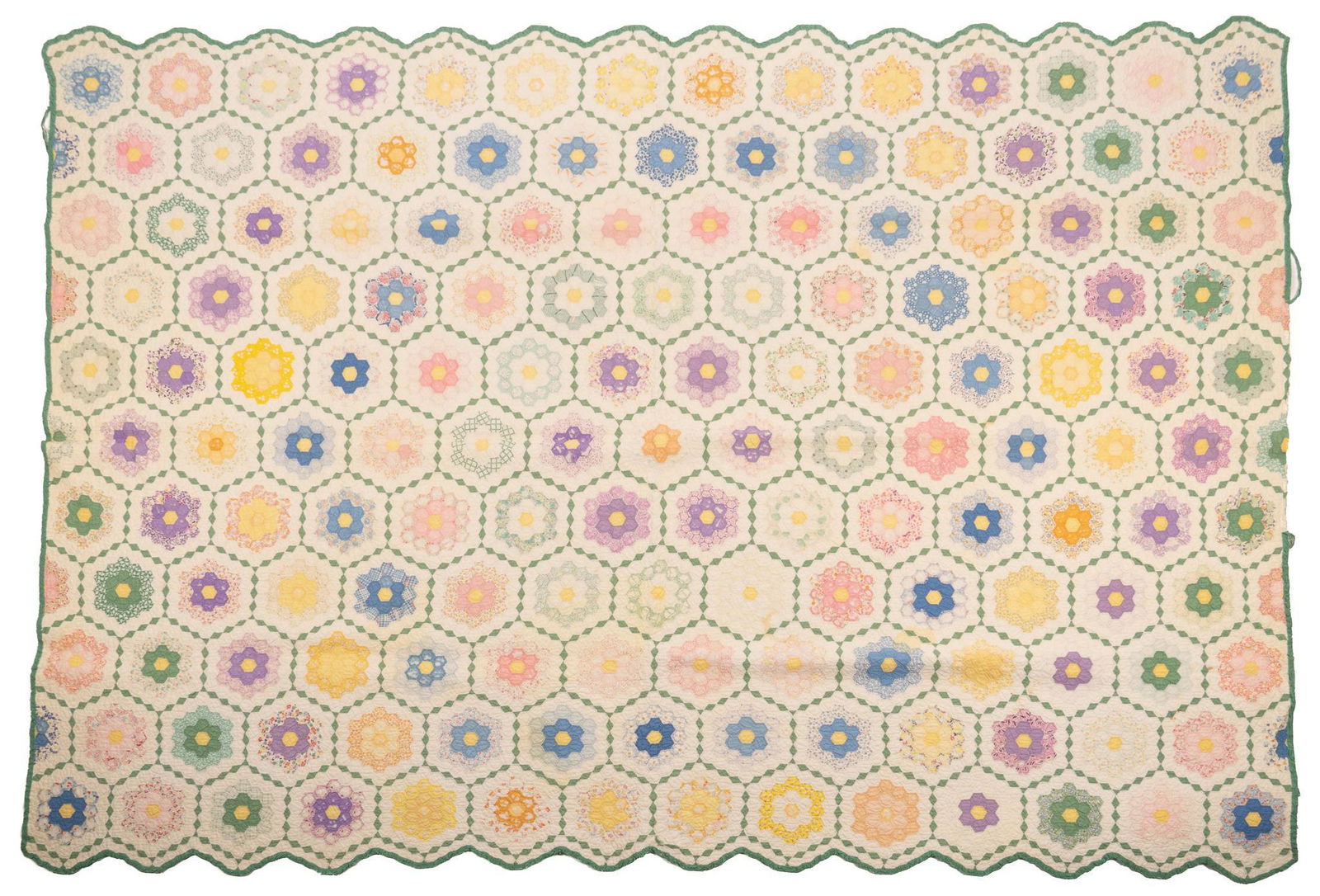 Vintage Grandmother's Flower Garden Quilt (1 of 3)