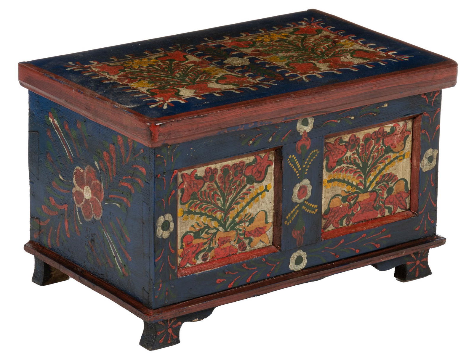 Small Painted Wood Chest (1 of 6)