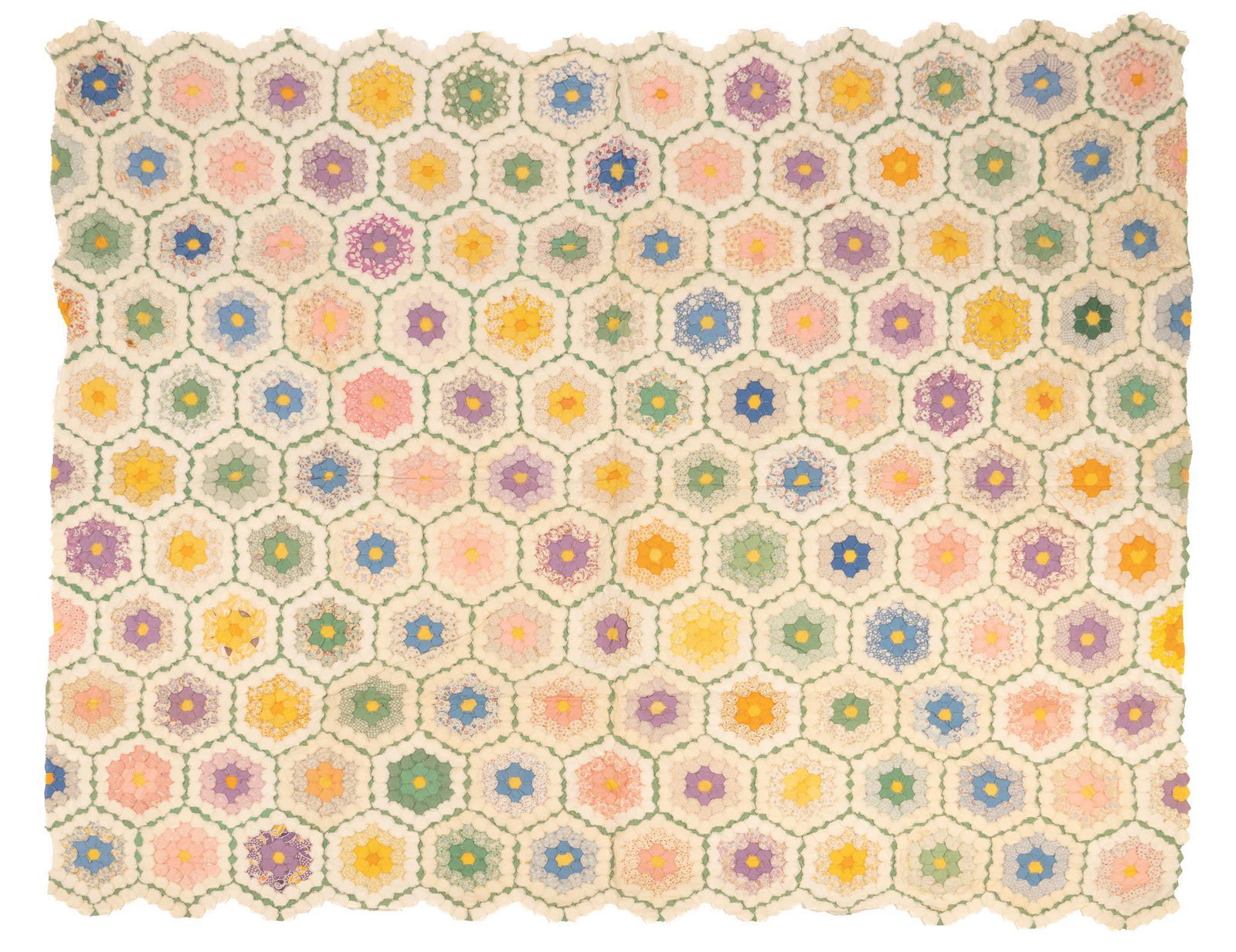 Grandmother's Flower Garden Quilt Top (1 of 3)