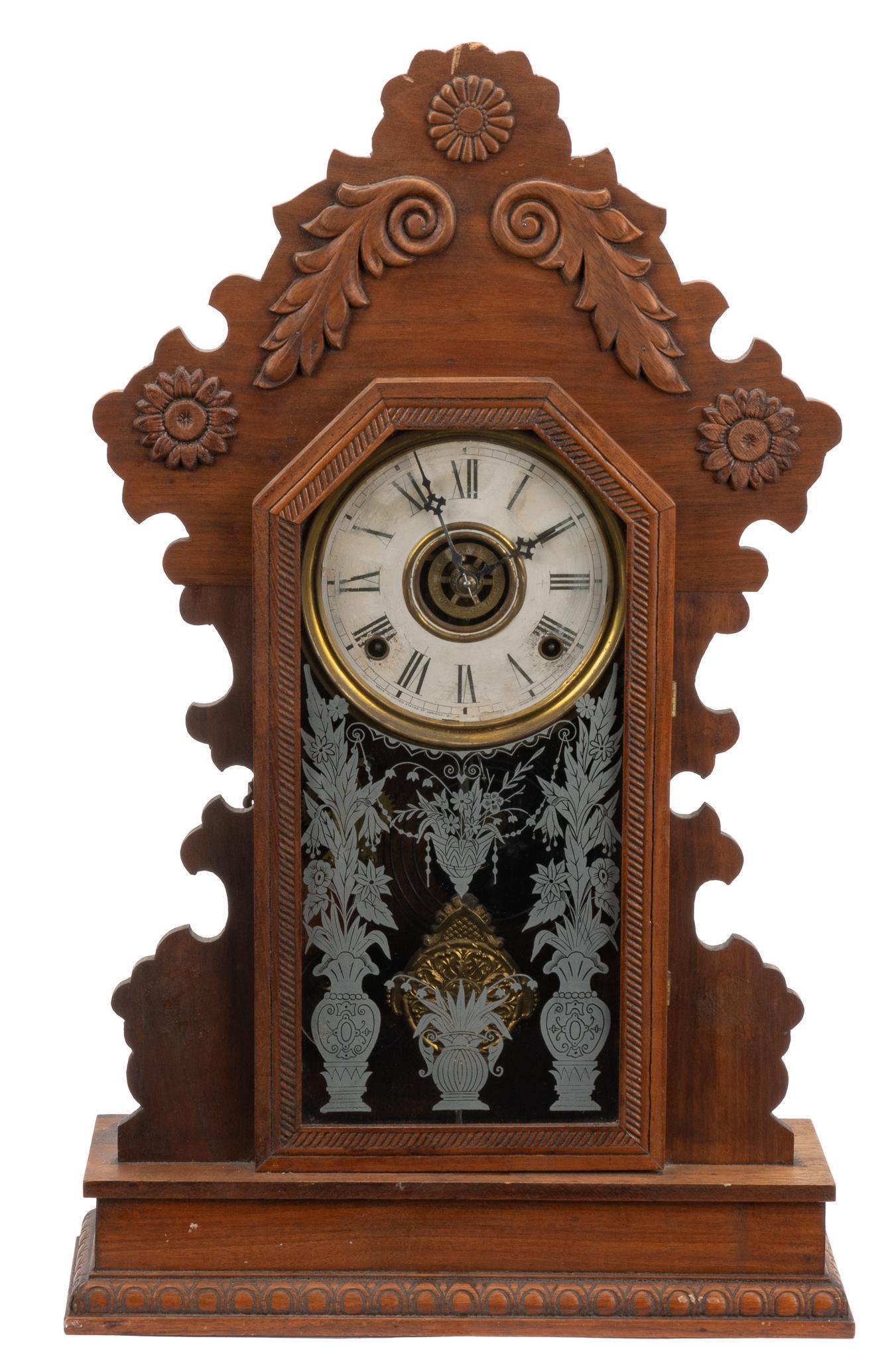 Gilbert Clock Co. (Conn.) Gingerbread Mantle Clock (1 of 8)