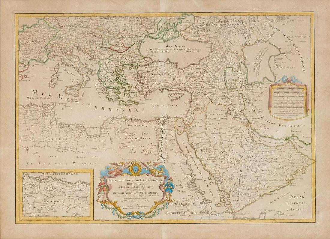Framed Map of the Ottoman Empire, 1696 (1 of 4)