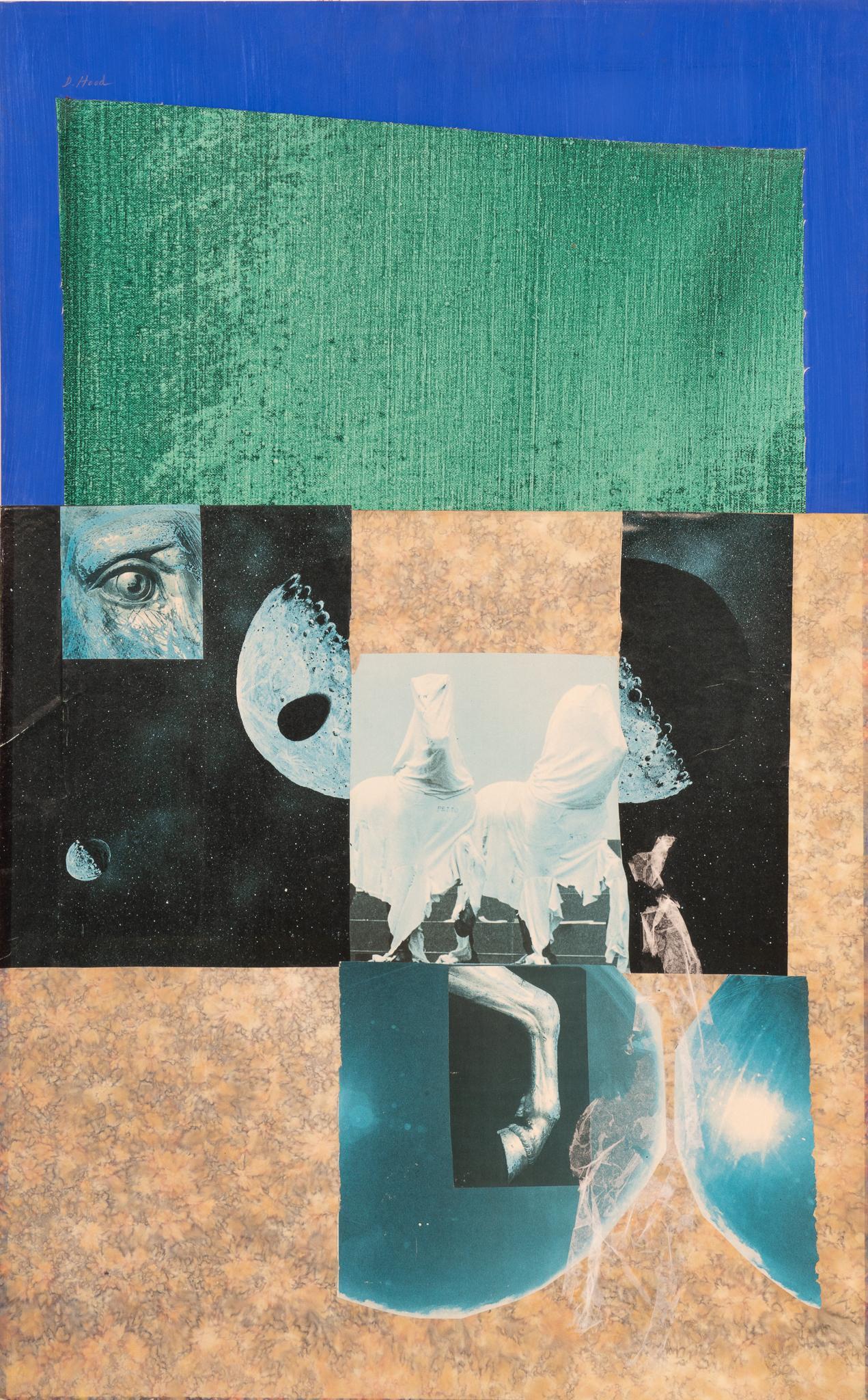 Dorothy Hood, "Blind Destiny", 1987: Dorothy Hood (Texas/New Mexico, 1918-2000), "Blind Destiny", 1987, mixed media collage, unframed size: 32 x 20 in. Provenance: Property from the home of a prominent Alamo Heights, Texas art collecto