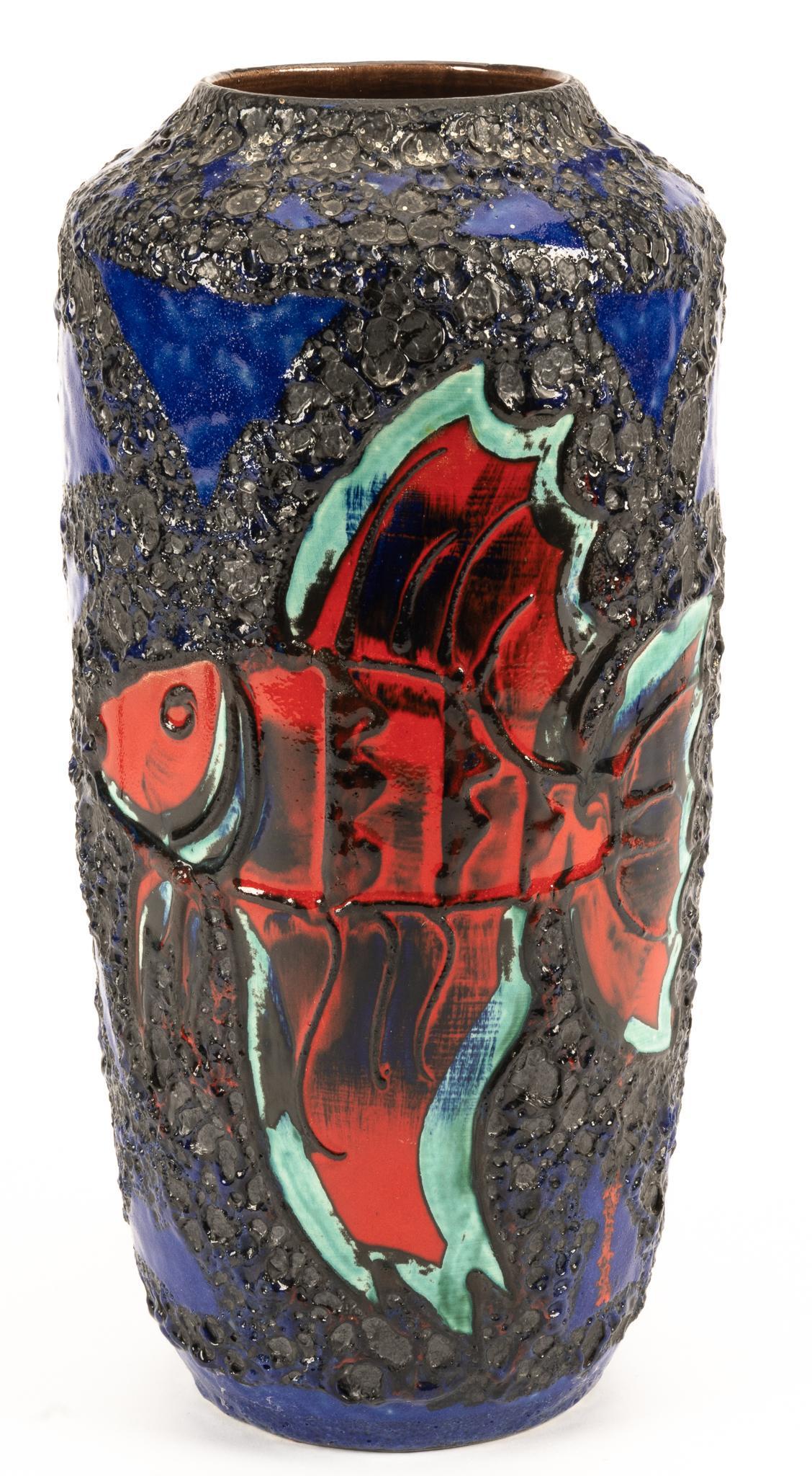 West German Mid-Century Ceramic Fat Lava Vase (1 of 5)