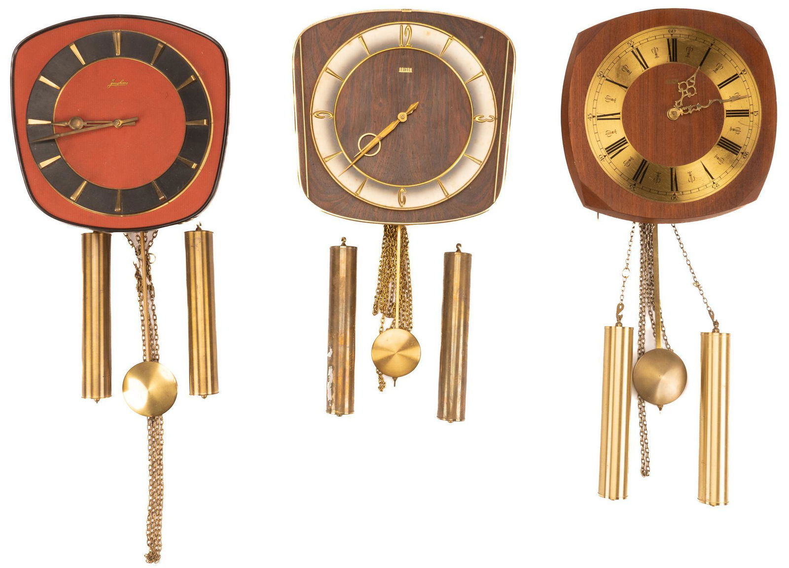 (3) Mid-Century Wall Clocks (1 of 9)