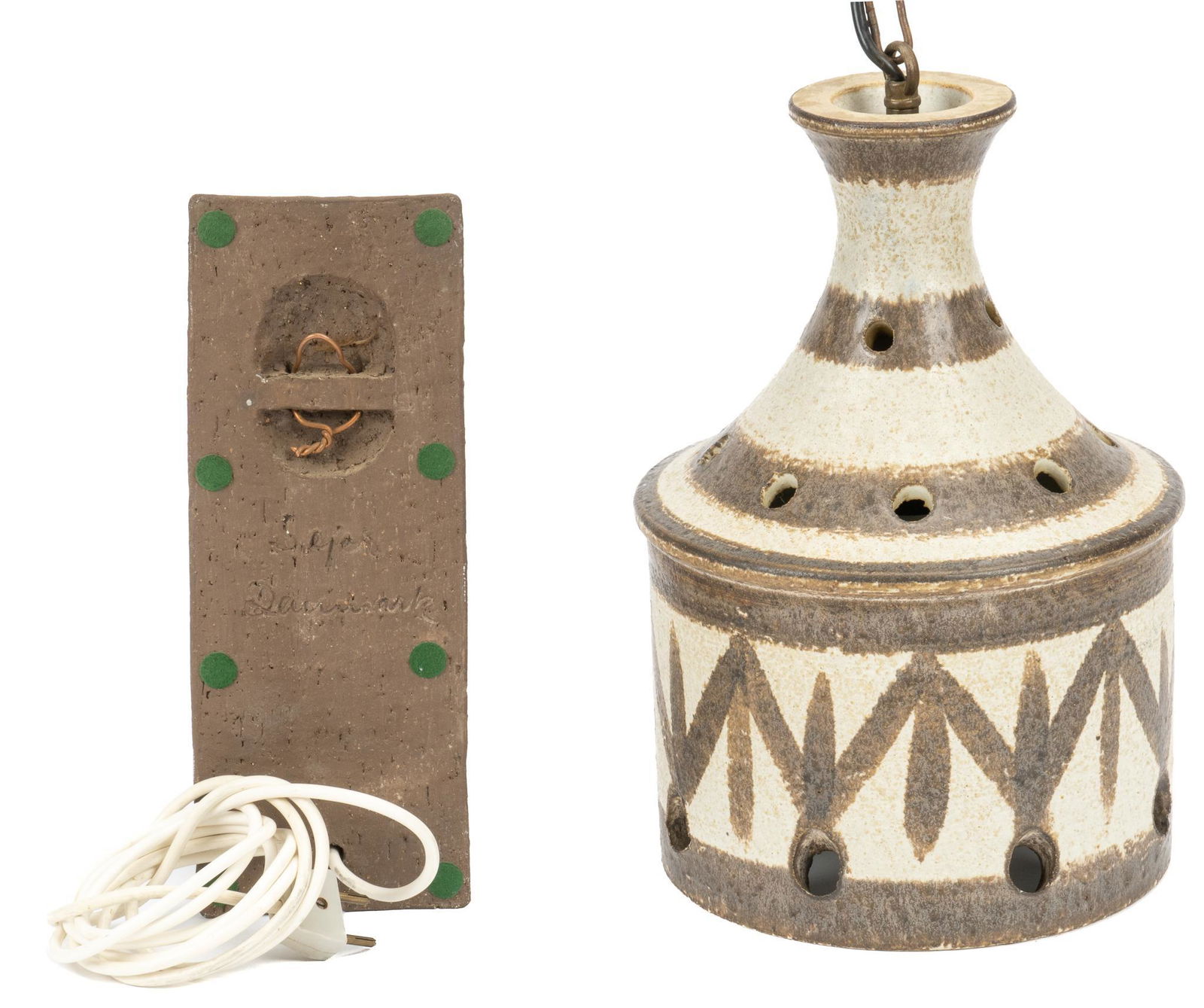 Danish Mid-Century Ceramic Wall Sconce and Pendant Light (1 of 3)