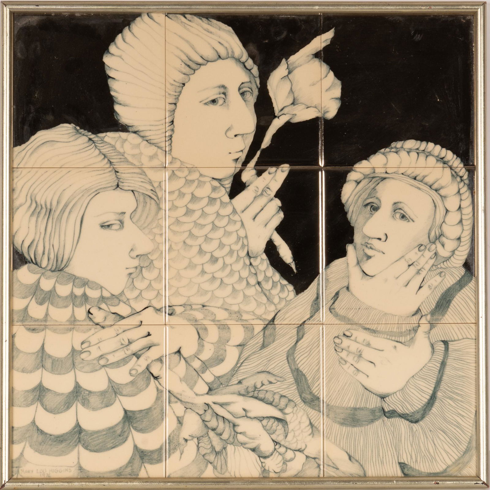 Mary Lou Higgins, Tile Portrait, 1976 (1 of 3)