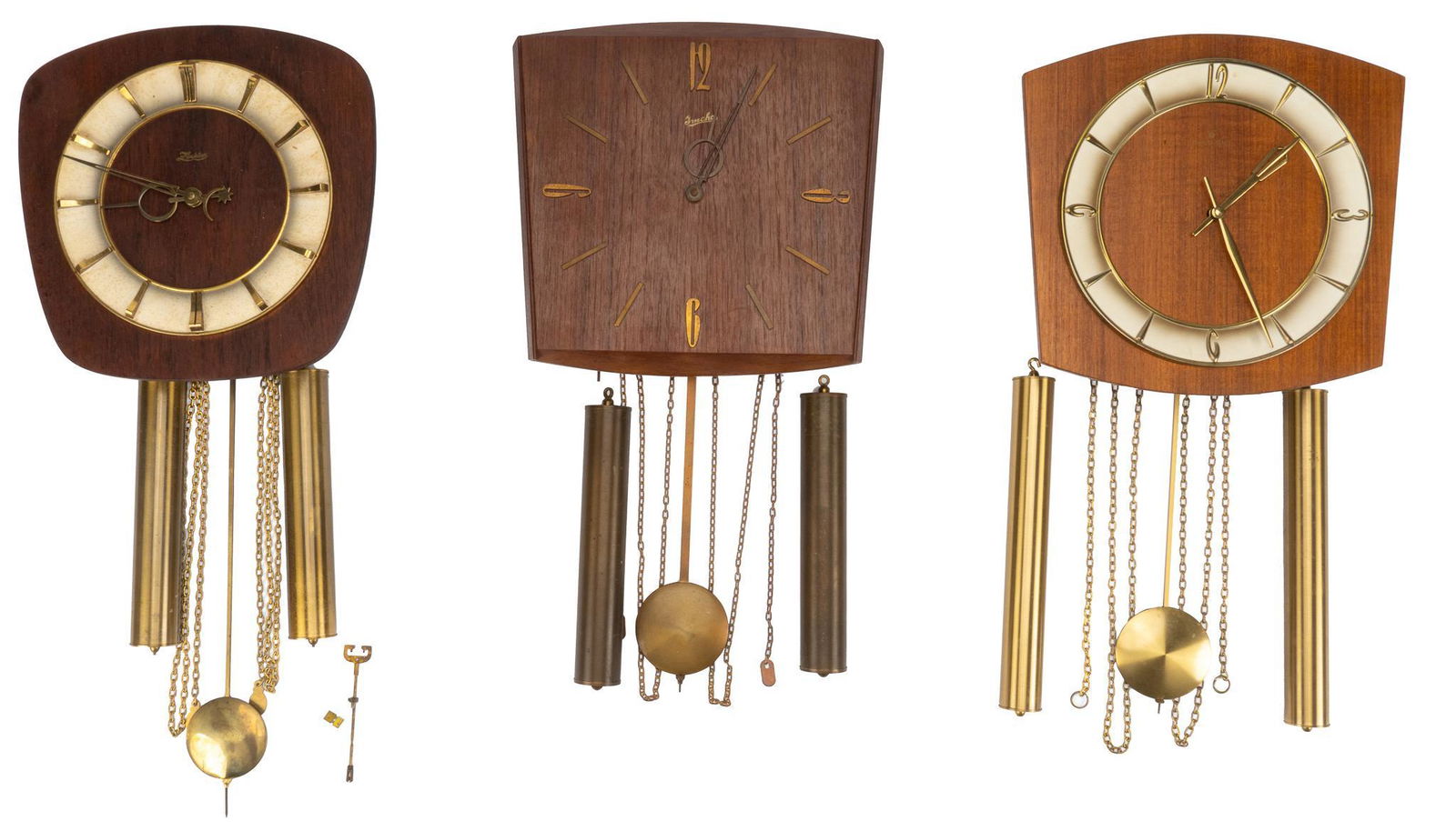 (3) Mid Century Wall Clocks