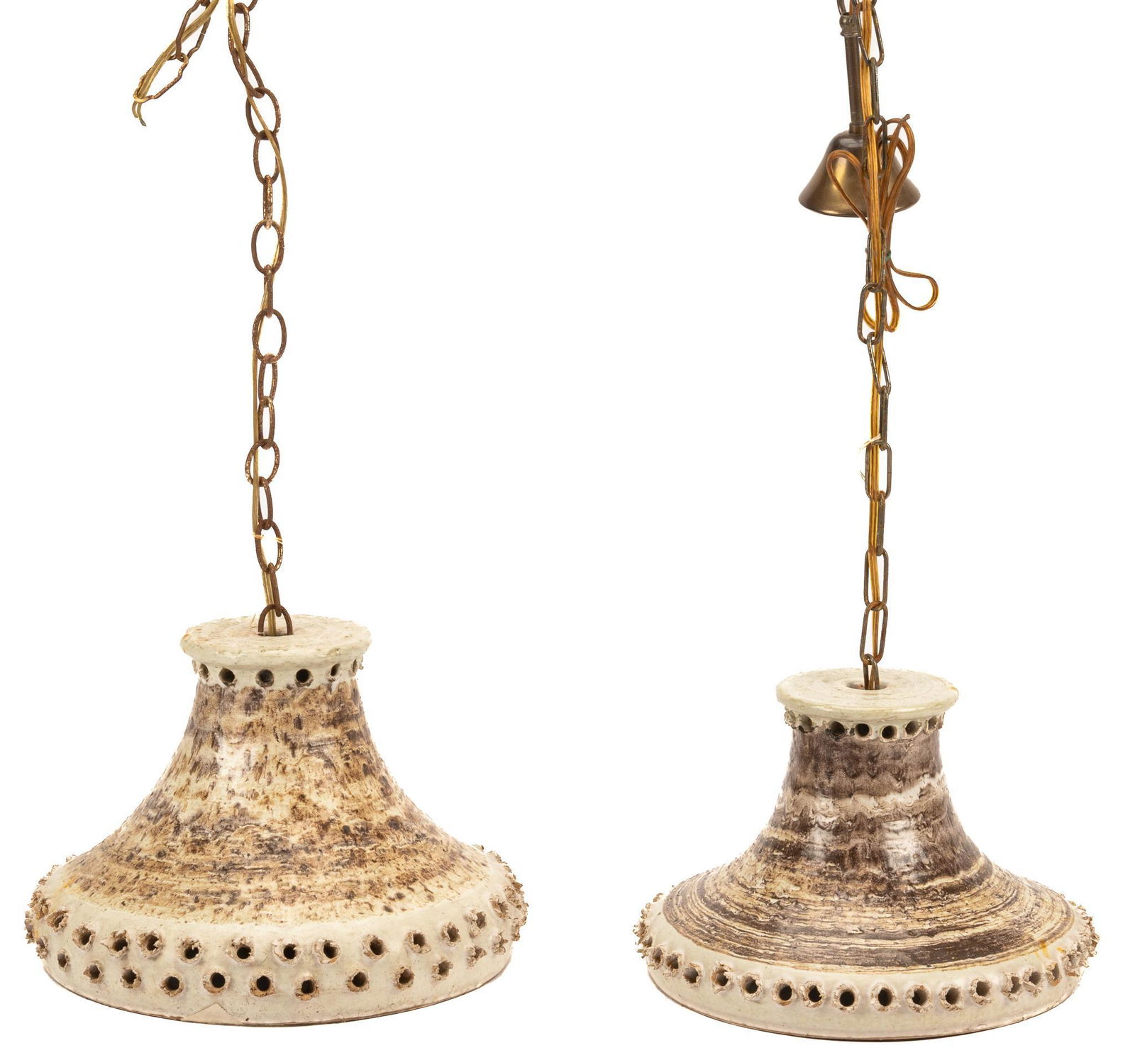 (2) Danish Mid-Century Ceramic Pendant Lights (1 of 6)