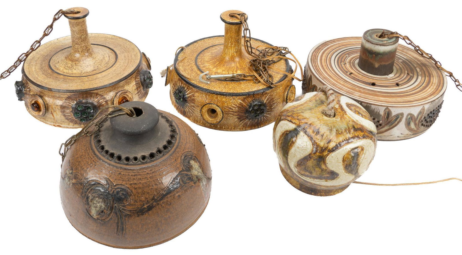 (5) Danish Mid-Century Ceramic Light Pendants (1 of 6)