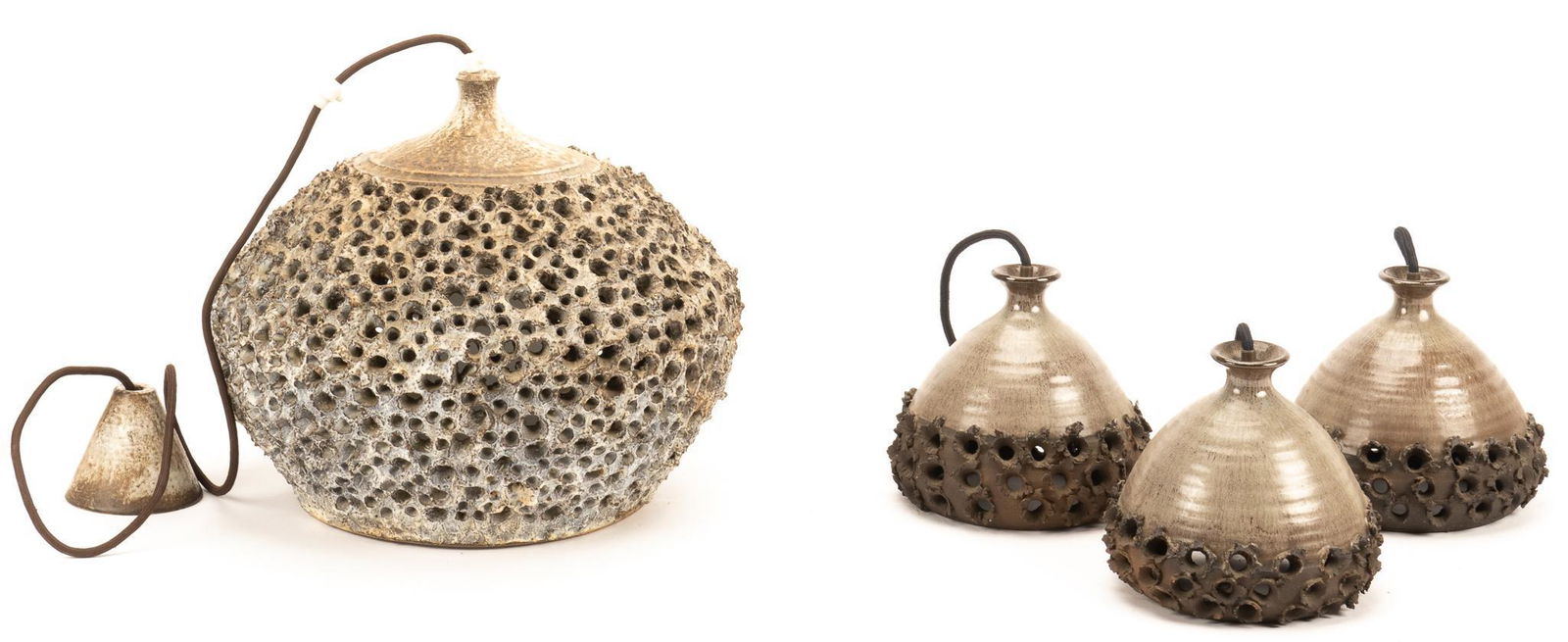 (4) Danish Mid-Century Ceramic Pendant Lights (1 of 8)