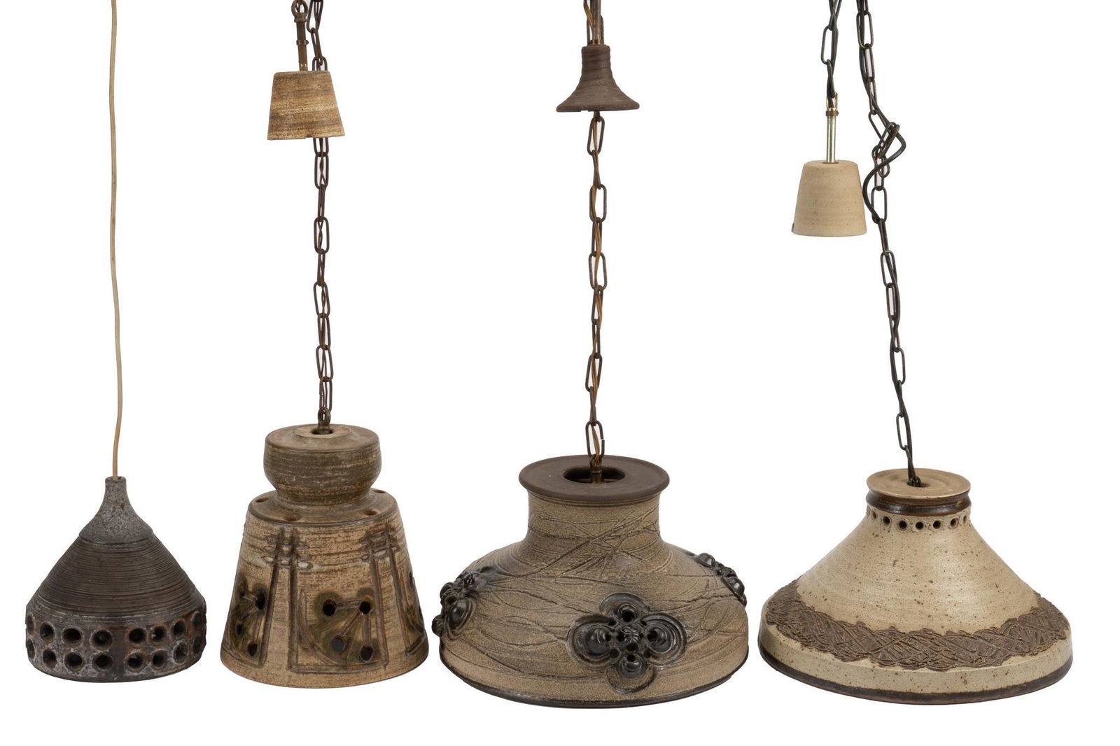 (4) Danish Mid-Century Ceramic Pendant Lights (1 of 5)