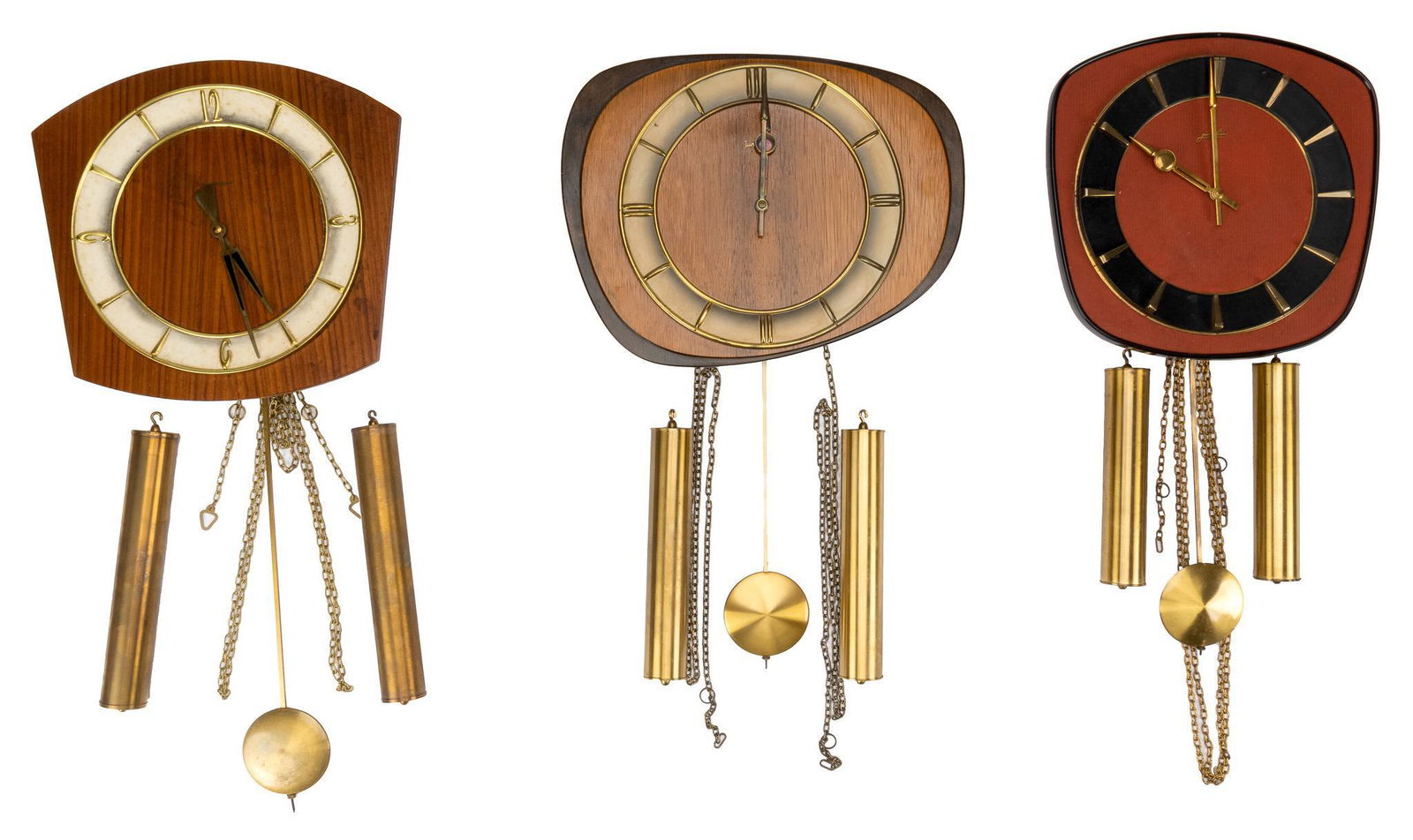 (3) Mid-Century Wall Clocks (1 of 10)