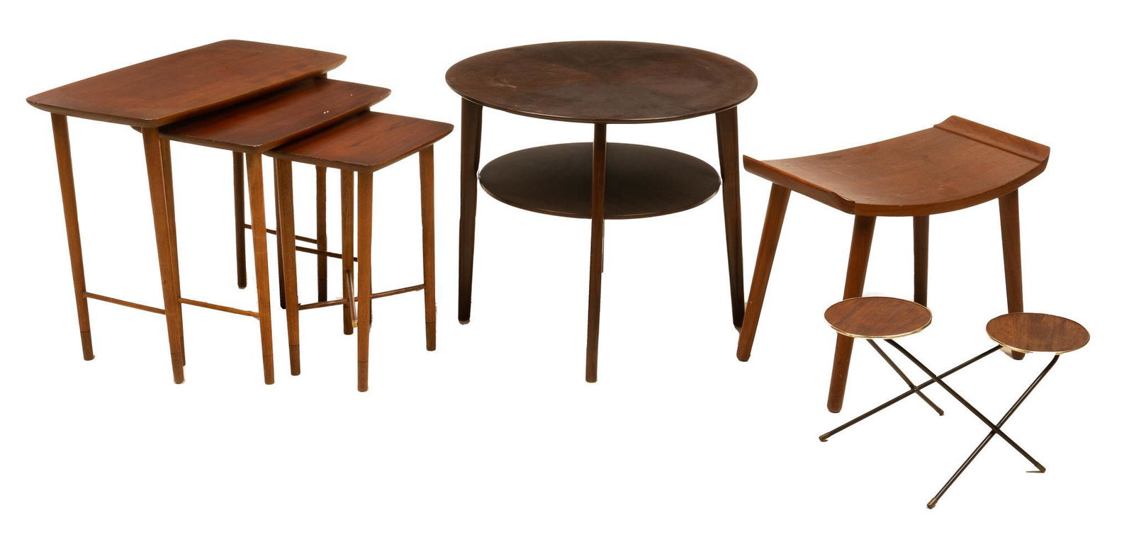 (3) Mid-Century Side Tables with (1) Plant Stand (1 of 4)