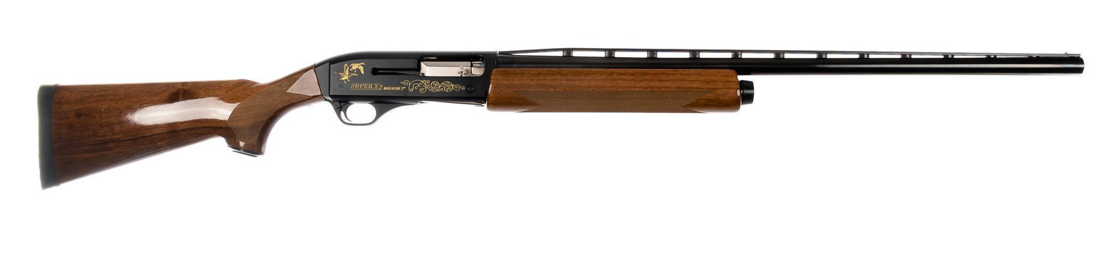 Ducks Unlimited Winchester SX2 Magnum 12-Gauge Shotgun: Serial: 11BMM30968 Manufacturer: Winchester Model: Super X2 Magnum Caliber: 12 Ga. Barrel length: 28 in. (removable full choke) OAL: 49 in. Condition: Very Good-Excellent: walnut stock & forend ha