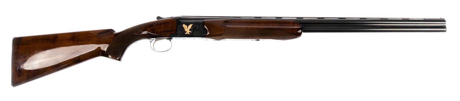 Nikko Model 5000 II 20-Gauge O/U Shotgun: Serial: K248222 Manufacturer: Nikko Kanematsu-Gosho Inc. - Japan Model: 5000 II Caliber: 20 Ga. (3 in. chamber) Barrel length: 26 in. OAL: 43.5 in. Condition: Excellent; wood stock has few handling ma