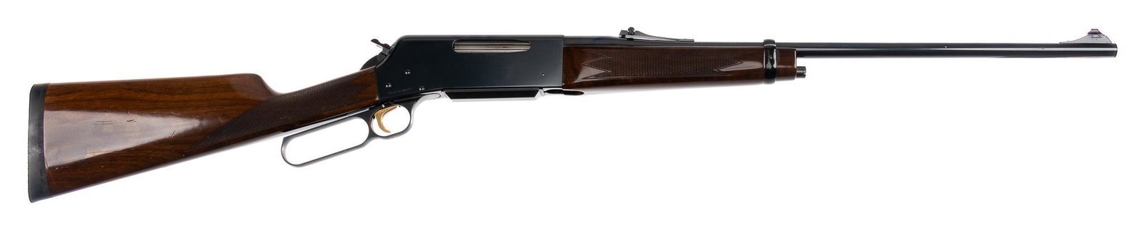 Browning Model 81L BLR .30-06 SPRG Lever-Action Rifle: Serial: 25439NW327 Manufacturer: Browning Arms Co. / Japan (c. 1994) Model: 81L BLR (Long Action) Caliber: .30-06 SPRG Barrel length: 22 in. OAL: 43.25 in. Condition: Very Good; wood stock has light h