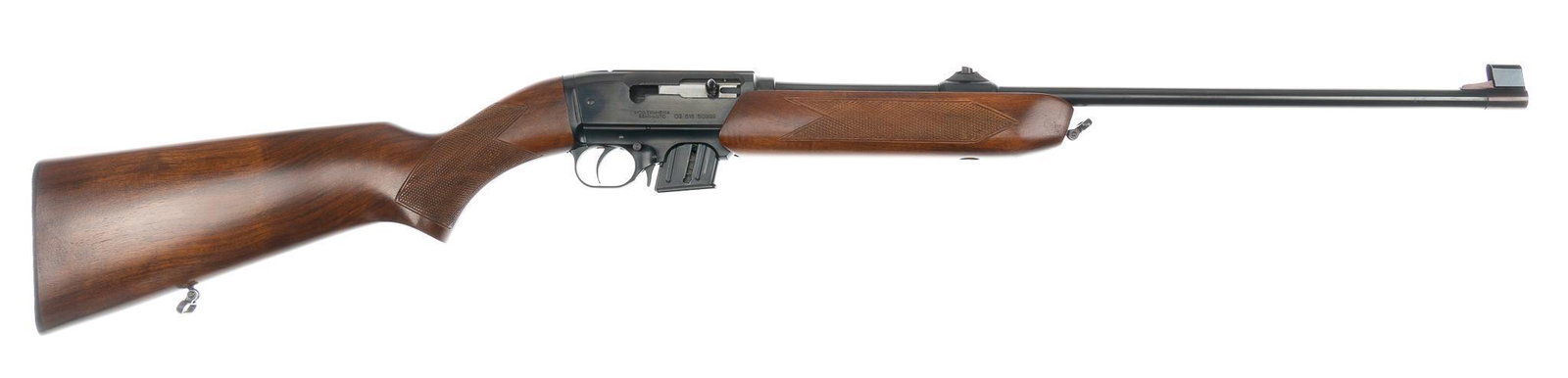 BRNO ZKM 611A .22 WMR Semi-Auto Rifle: Serial: 02 516 50999 Manufacturer: BRNO Model: ZKM 611A Caliber: .22 WMR Barrel length: 20.75 in. OAL: 39 in. Condition: Excellent; wood stock has near no marks; barrel & receiver have near no mar