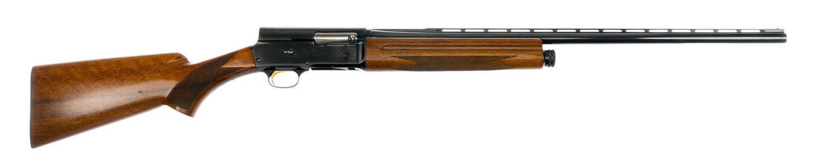 FN Browning Auto-5 LT 20-Gauge Semi-Auto Shotgun: Serial: 7Z 13108 Manufacturer: Browning Arms Co., Belgium (c. 1967) Model: Auto-5 Light Twenty Caliber: 20 Ga. Barrel length: 25.5 in. (improved cylinder choke) OAL: 45 in. Condition: Very Good; wood 