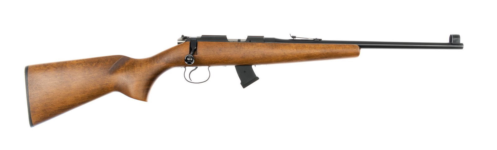 CZ 452 Scout Youth .22 LR Bolt-Action Rifle: Serial: 854362 Manufacturer: CZ Model: 452 Scout Youth Caliber: .22 LR Barrel length: 16 in. OAL: 33 in. Condition: Excellent; wood stock has near no marks; barrel & receiver have near no marks; b