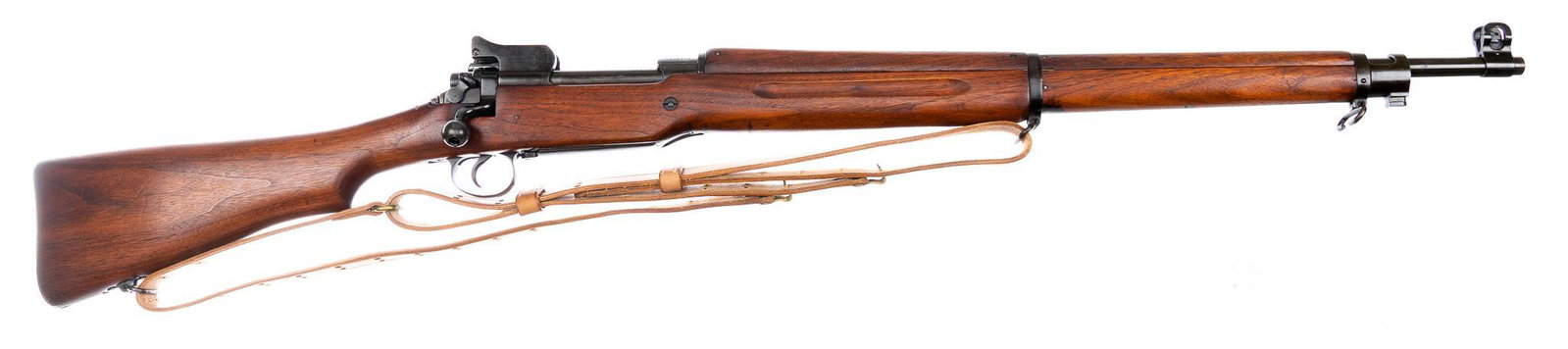 WWII US Eddystone M1917 .30-06 SPRG Bolt-Action Rifle: Serial: 1236799 Manufacturer: Eddystone Arsenal Model: 1917 Caliber: .30-06 SPRG Barrel length: 26 in. OAL: 46.25 in. Condition: Good; wood stock has been refinished over moderate handling marks; barr
