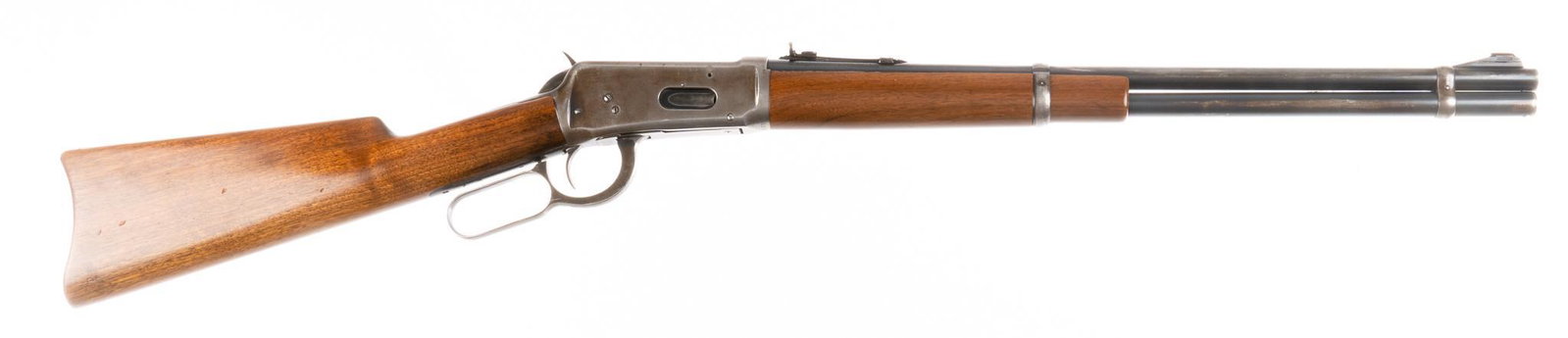 Winchester Model 94 .30-30 WIN Lever-Action Carbine: Serial: 1103564 Manufacturer: Winchester Repeating Arms Co. (c. 1940) Model: 94 Carbine Caliber: .30-30 WIN Barrel length: 20 in. OAL: 38.25 in. Condition: Good; wood stock has light handling marks; b