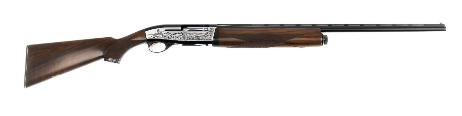 Ithaca XL 900 20-Gauge Semi-Auto Shotgun: Serial: S2929756 Manufacturer: XL 900 Caliber: 20 Ga. Barrel length: 26 in. (imp. cyl. choke) OAL: 47 in. Condition: Very Good; walnut stock & forend have moderate handling marks; receiver has han