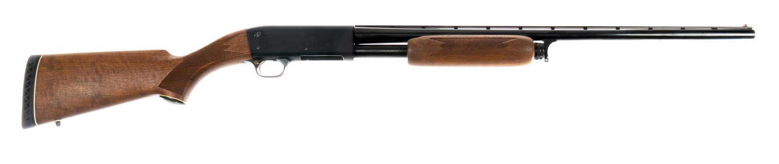 Like-New Ithaca Model 37 Featherlight 20-Gauge Shotgun: Serial: ULT-371672231 Manufacturer: Ithaca Gun Co. Inc. Model: 37 Featherlight Caliber: 20 Ga. Barrel length: 25 in. (modified choke) OAL: 44.5 in. Condition: Excellent-Like New; little to no handling