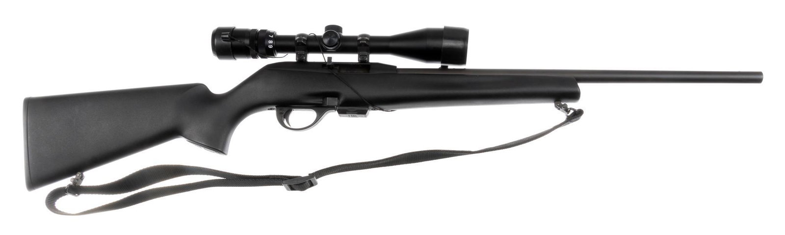 Remington Model 597 Magnum .22 WMR Semi-Auto Rifle: Serial: 2939136M Manufacturer: Remington Arms Co. Inc. Model: 597 Magnum Caliber: .22 WMR Barrel length: 20 in. OAL: 38.25 in. Condition: Very good; synthetic stock has light handling marks; barrel &a