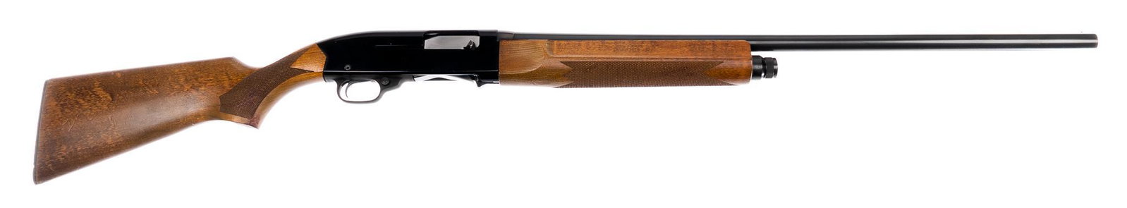 Winchester Model 140 12-Gauge Semi-Auto Shotgun: Serial: N962337 Manufacturer: Winchester Model: 140 Caliber: 12 Ga. Barrel length: 28 in. (fixed Mod) OAL: 49 in. Condition: Good: wood stock has handling marks in the wrist area; barrel & receive