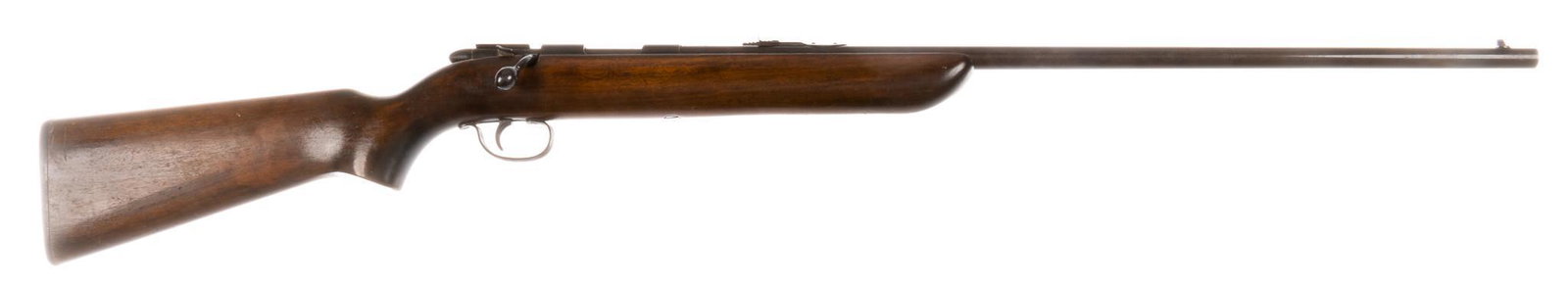 Remington Model 510 Target Master .22 LR Bolt-Action Rifle: Serial: No SN Manufacturer: Remington Arms Co. Inc. (c. April 1967) Model: 510 Target Master Caliber: .22 LR Barrel length: 25 in. OAL: 43 in. Condition: Fair; wood stock has fair amount of handling m