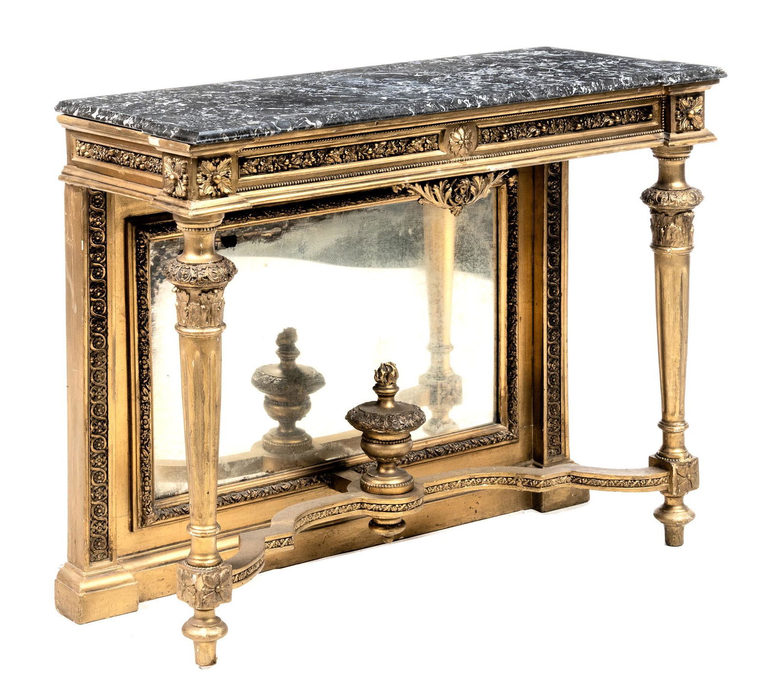 Louis XVI Style Marble Top Console Table (1 of 4)