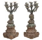 Pair of Maitland-Smith Figural Bust Candelabras