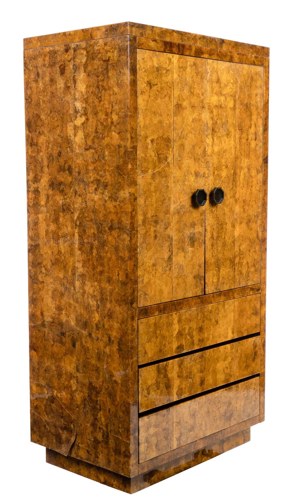 Lacquered Burlwood Cabinet (1 of 5)