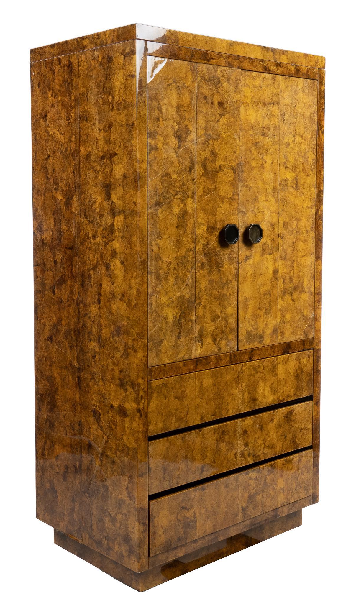 Lacquered Burlwood Cabinet (1 of 7)