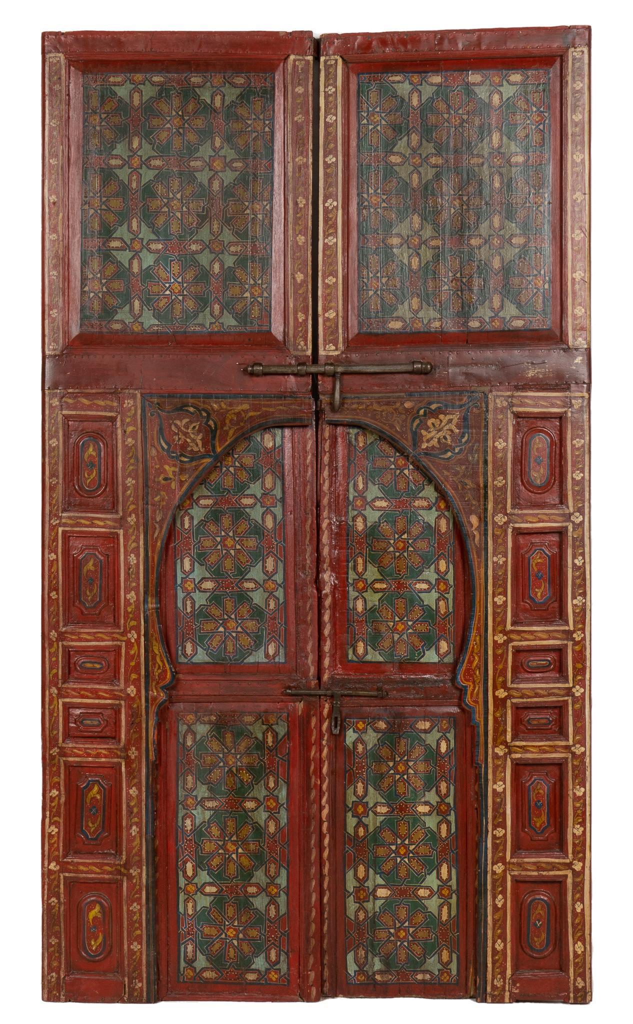 Vintage Moroccan Hand Painted Double Doors (1 of 4)
