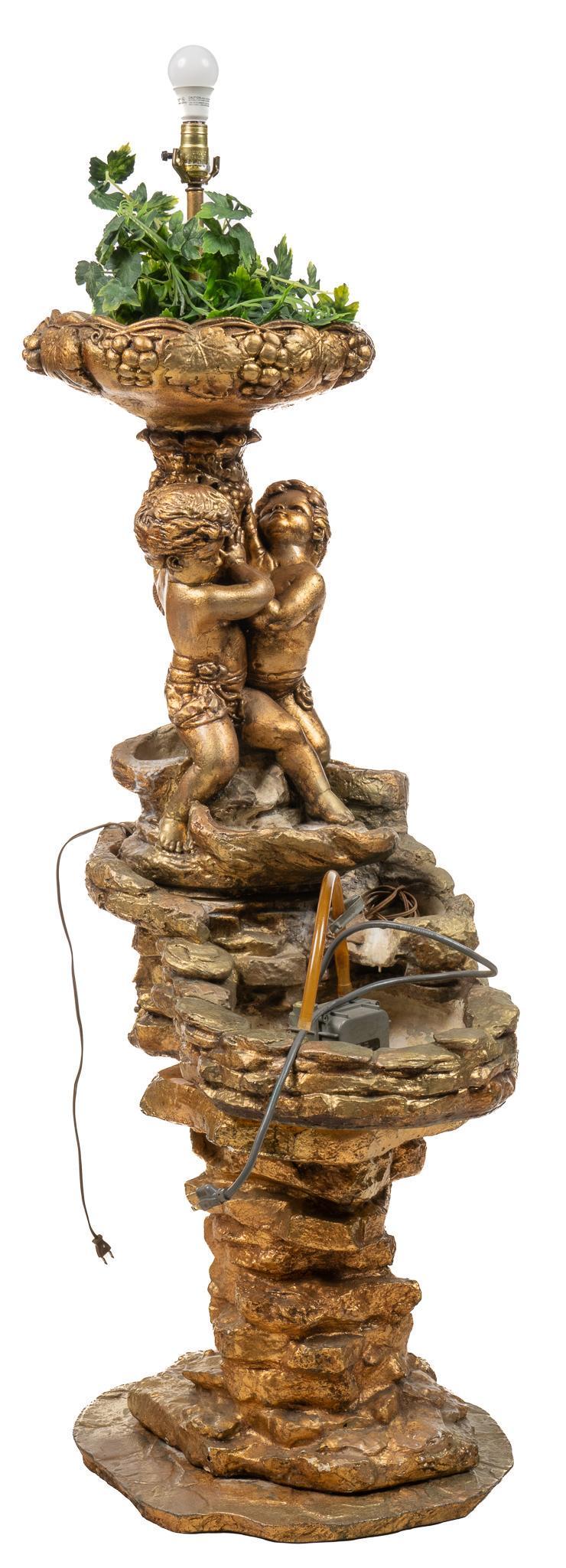 Gilt Fountain Floor Lamp (1 of 4)