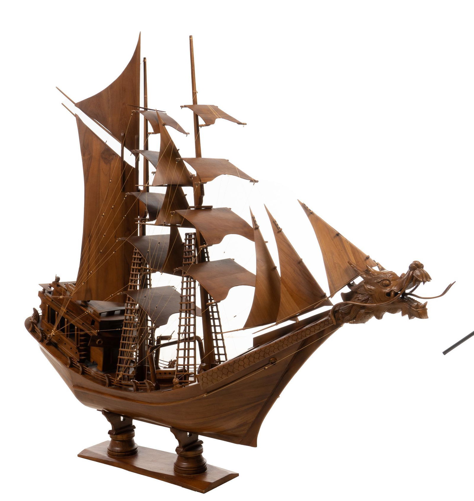 Large Carved Junk Ship Model (1 of 6)