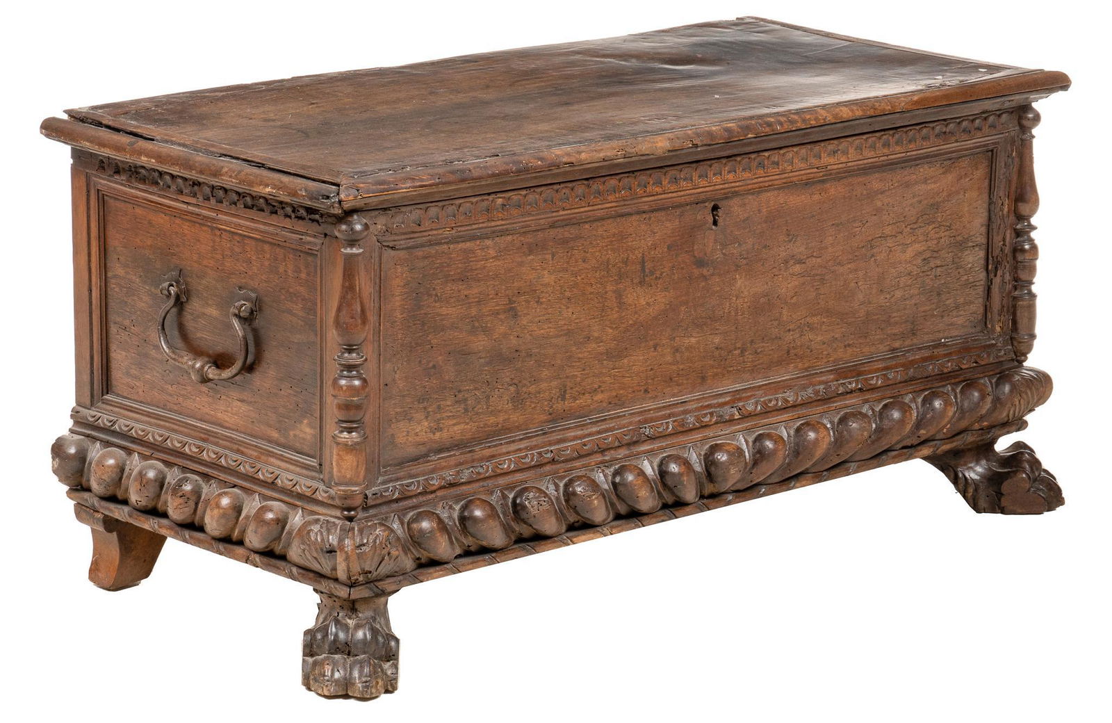 Old Carved Wooden Chest (1 of 6)