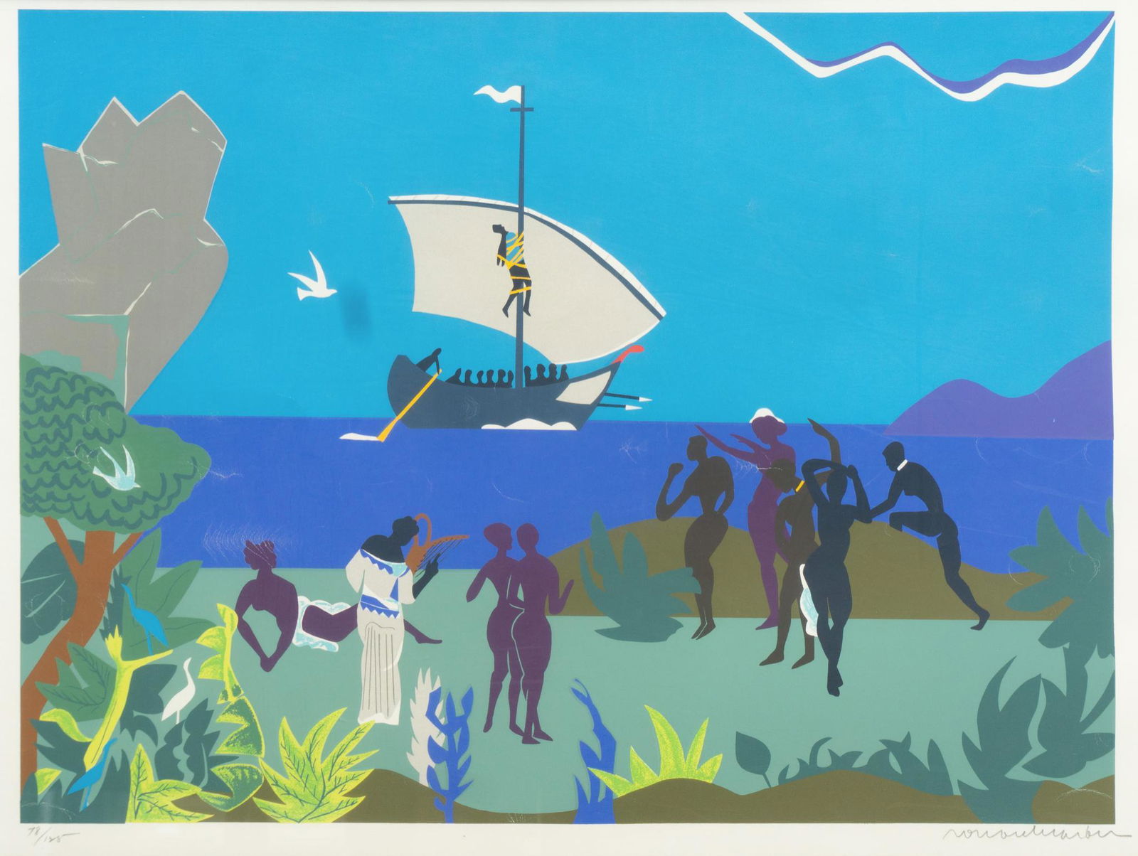 Romare Howard Bearden, "Siren's Song, from the Odysseus Suite" (1 of 5)