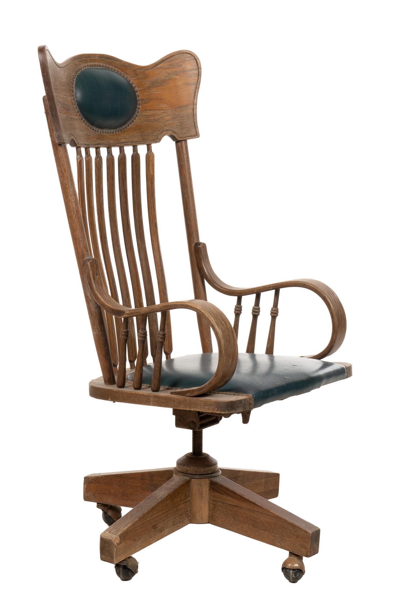 Victorian Style High-Back Rolling Desk Chair (1 of 4)