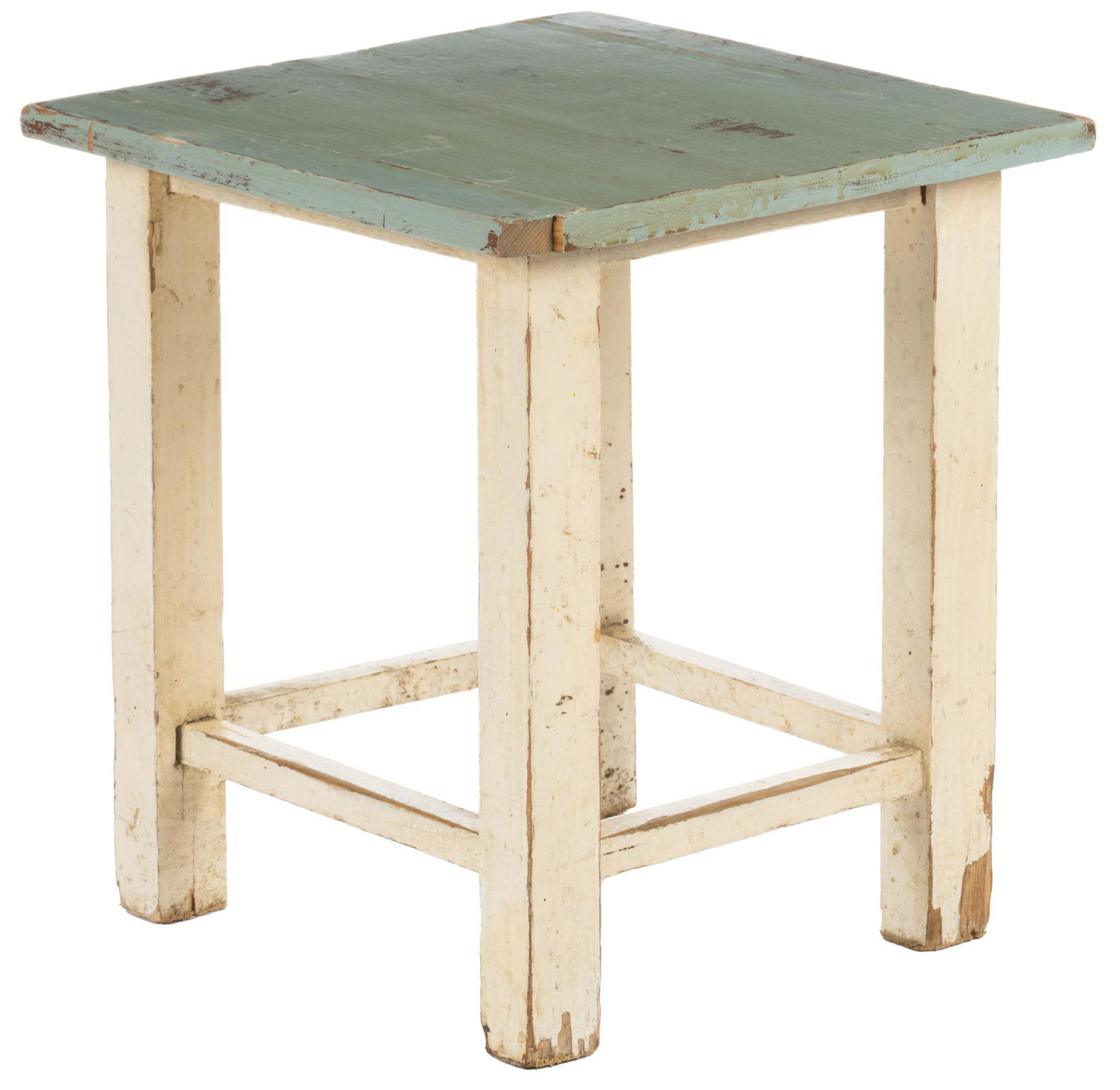 Farmhouse Painted Wood Stool (1 of 4)