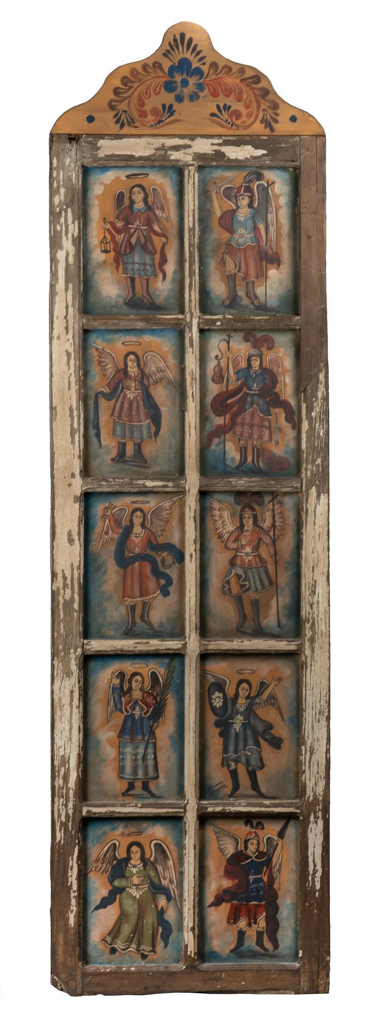 Filimon Ramos (MEX), Painted Angels Door Panels (1 of 4)